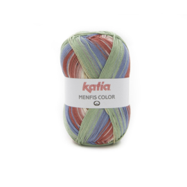 Katia Menfis Color - 114 Beige - Groenblauw - Rood