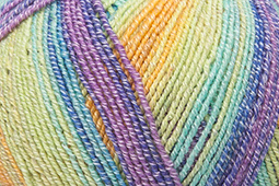 Katia Jaipur Socks - 52 Geel-Blauw-Medium paars-Pistache