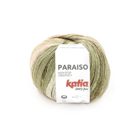 Katia Paraiso - 103 Waterblauw - Kaki - Citroengeel - Bleekrood
