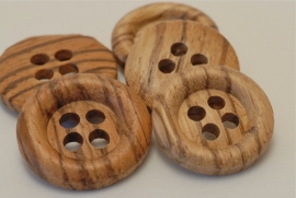 Houten bruine knoop vanaf 22mm - 4 gaats