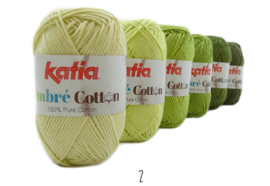 Katia Ombre Cotton - 02 Geelgroen-Pistache-Groen-Medium groen-Dennegroen-Mosgroen