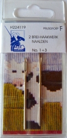 2 Brei- Haakwerk naalden No. 1 + 3