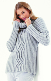 ROWAN Alpaca Soft DK geribbelde Kabeltrui