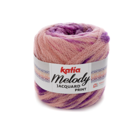 Katia Melody Jacquard Print - 501 Bleekrood-Parelmoer-lichtviolet-Lila-Medium bleekrood