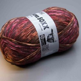 LANG Yarns - Super Soxx Color 4-Draads - 0151 Donker Rood-Oranje-Mosterd