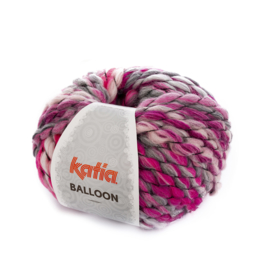 Katia Balloon - 54 Licht Grijs - Grijs - Bleekrood - Fuchsia