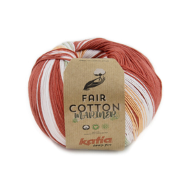 Katia Fair Cotton Mariner 205 Wit - Rood - Mintgroen - Licht Oranje