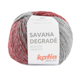 Katia Savana Degrade 109 Rood - Zwart - Grijs