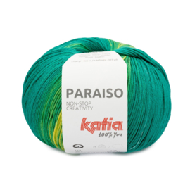Katia Paraiso - 207 Smaragdgroen - Licht Oranje - Geel - Blauw