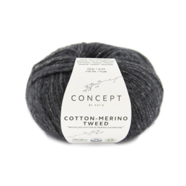 Katia Concept - Cotton-Merino Tweed 503 Donker Grijs