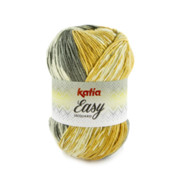 Katia Easy Jacquard - 312 Mosterdgeel - Antracietgrijs