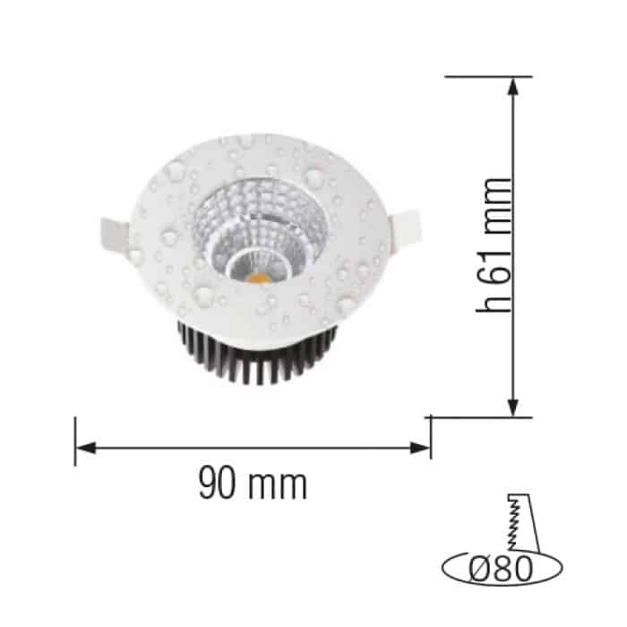 Gabriel 6W LED Inbouw Rond 4200K 0160290006 IP65