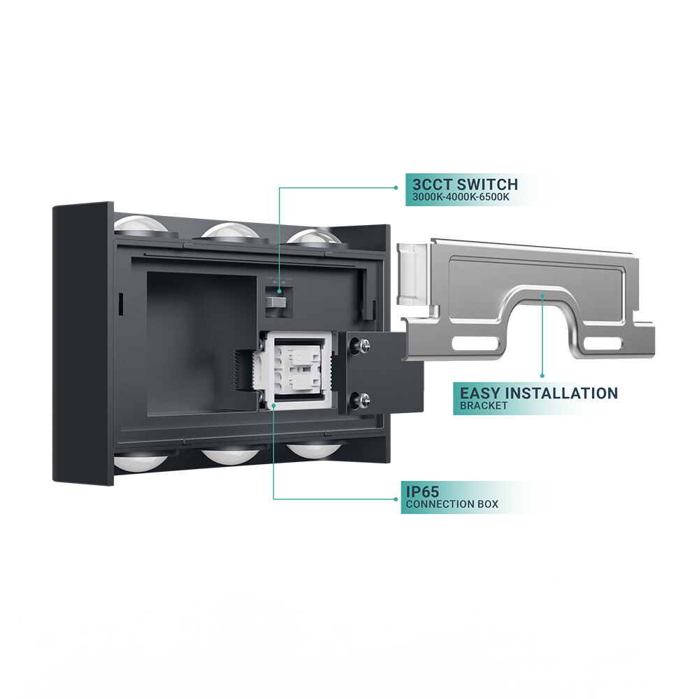 Braytron VECTOR B WL Grey 6x1W 3IN1 IP65 Wall Light