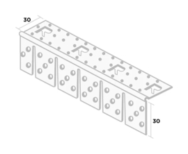 Hoeknaald 3767 PVC (Toogprofiel) 300cm (2 mm)