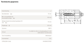 Fischer Constructieplug SXR 10x120 SS 532678