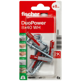 Fischer DuoPower Plug 8x40 WH K 535001