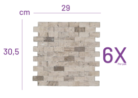 S13 Dark Yellow Mix 1 (6x) 3D Steenstrips Travertin 0,53m²