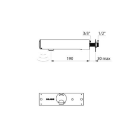 Delabie Wastafel Muurkraan Tempomatic 4 (6V Bat.) 443506