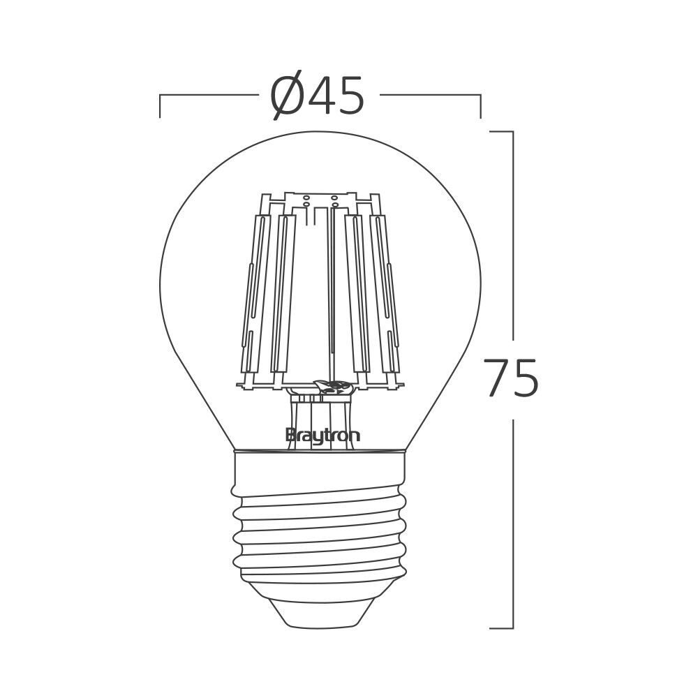 Braytron 4W E27 G45 AMBER 2200K LED Bulb