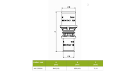 APE ARL1300650 Verloop Recht 5040 Pers Messing RVS