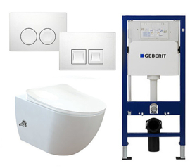 Geberit UP100 Inbouwreservoirset FE320 400 Bidet + Kraan  