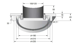 Nedco Rond toe-/afvoerventiel frameloos instucbaar Ø100 mm Coanda 66805100