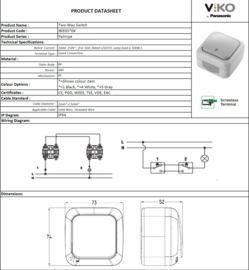 Viko Wisselschakelaar Palmiye Grijs 90555504