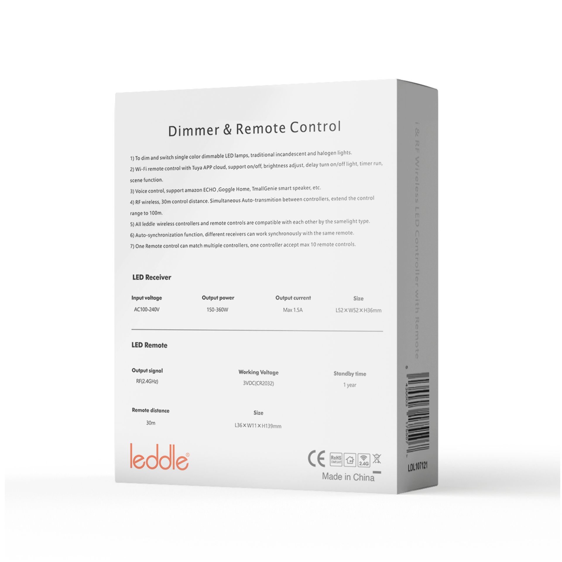 Leddle Triac Dimmer Kit, Single Color Tuya App 360W