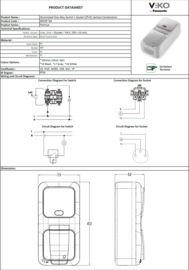 Viko Combinatie Schakelaar controlelamp / WCD RA Vert. Palmiye Grijs 90555794