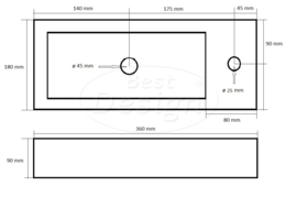 Best Design Fontein Mini Block 36x18x9cm Wit rechts