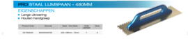 OX Pro Notched trowel 480 x 120mm 12x12x12mm OX-P404412
