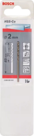 Bosch Metaalboor HSS-Co Ø2.0 x 29 x 49mm DIN 338. 2608585840
