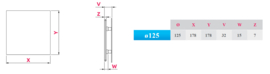 Awenta Trax Glass Frozen Front Panel Ø125 PTG125