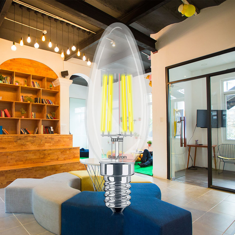 Braytron 4W E14 C35 CLEAR DIMMABLE 2700K LED Bulb