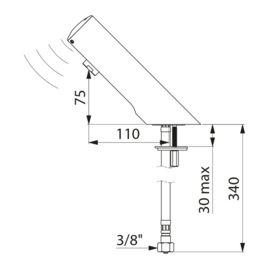 Delabie Wastafelkraan Tempomatic 4 (6V Bat.) 440106