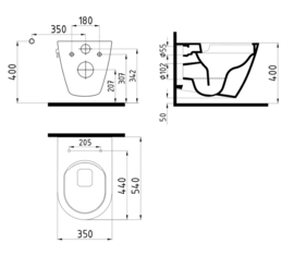 BIEN Alesta Wit Bidet + Kraan Wandcloset Rimless