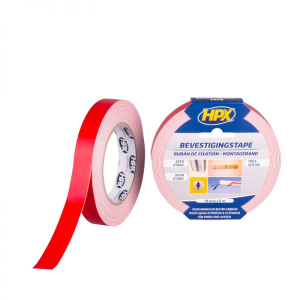 HPX Spiegel bevestigingstape - wit 19mm x 5m DS1905