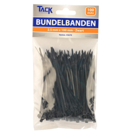 Tack 55670 Bundelband Zwart - Kabelbinder 2.5*100 mm (100x)