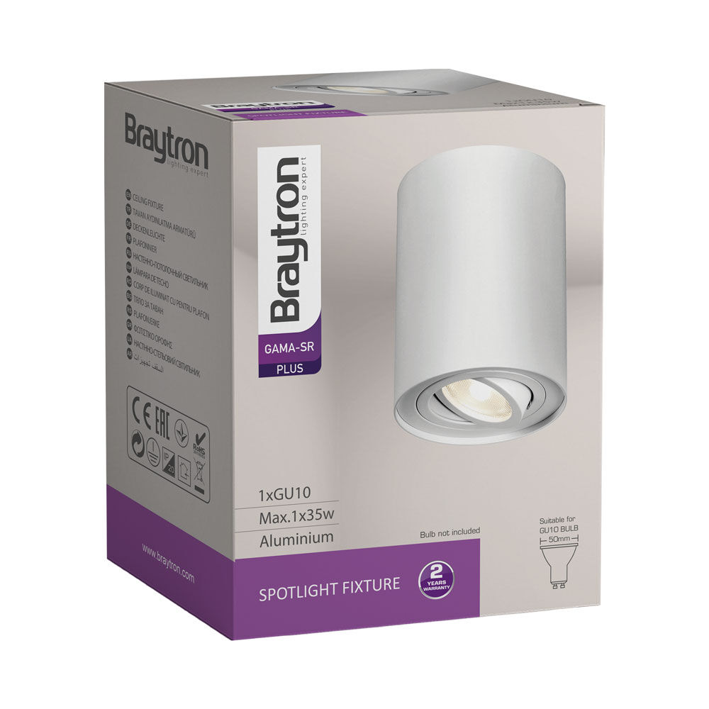 Braytron GAMA SR A RND White GU10 IP20 Spotlight Fixture