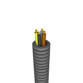 Preflex 3 x 2.5 mm2 + 2 x 1.5 mm2 19mm Flexibel 100m.