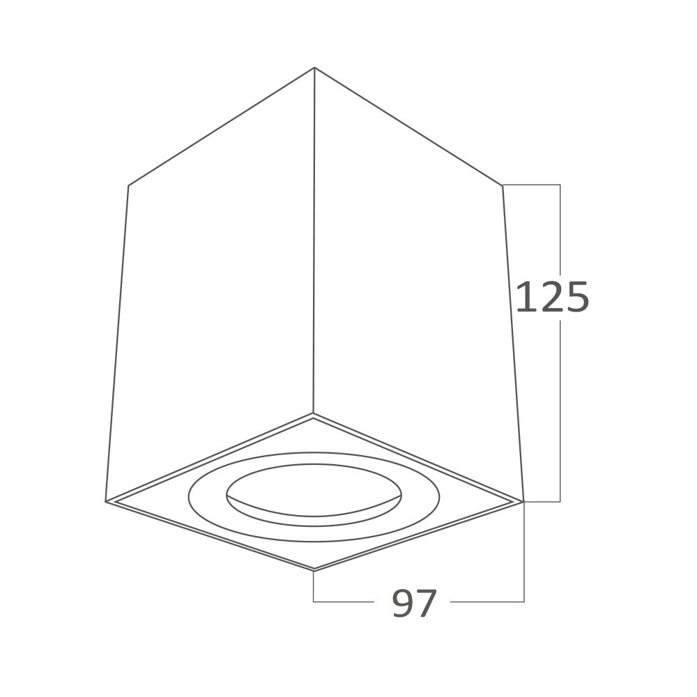 Braytron GAMA SS A SQR White GU10 IP20 Spotlight Fixture