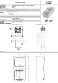 Viko Combinatie Lamp met controlelamp / WCD+RA Vert. Palmiye Grijs 90555793