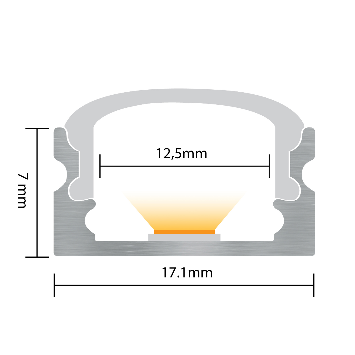 Leddle 2m LED Profile Surface ALU-LDP