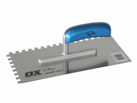 OX Trade Notched trowel wooden handle 280 x 130mm 4x4x4mm OX-T403004