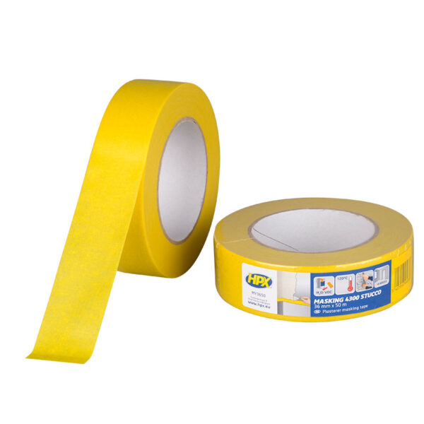 HPX Afplakband Geel 36mm x 50m Stucco MY3650