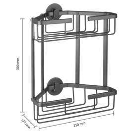Wire Basket Gun Metal 2 Layers 25 x 13,1 x 30 cm. 3410003