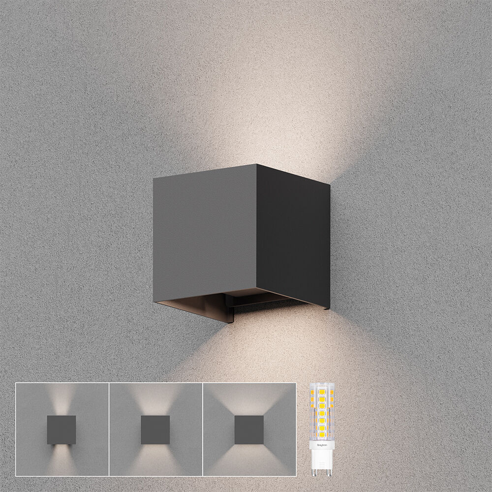Braytron VEKTA WALL LIGHT 2 WAY BLACK 1xG9 IP65