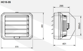 Reventon CV lucht heater HC15 17KW 230V