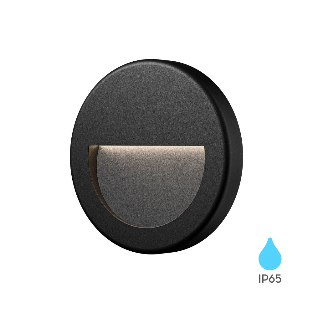 Braytron VEKTA B WLR S. Black 3W 3000K IP65 Wall Fixture