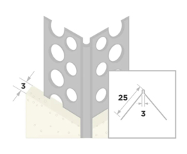 Hoeknaald 2274 RVS 300cm (3-6mm)